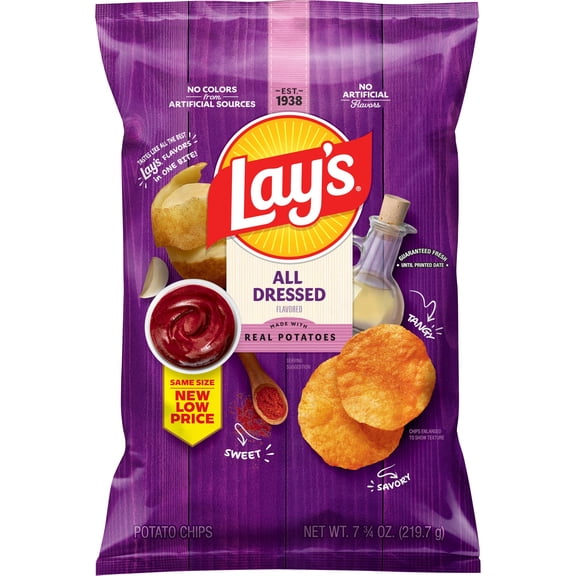 Lays All Dressed Potato Chips 7.75 oz Bag