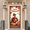 thumbnail image 2 of Decorative Design Thanksgiving Banner Cartoon Turkey Autumn Decor Fall Leaves for Thanksgiving Celebration Holiday Event Family Gathering, 2 of 8
