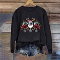 thumbnail image 6 of Oalirro Christmas Sweatshirts for Women Long Sleeve Graphic Cute Womens Shirts Merry Christmas Wine Glass Print Black Crew Neck Top, L, 6 of 6