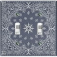 thumbnail image 1 of Metal Light Switch Plate Cover Gray Floral Bandana Paisley Tile Pattern TIL059, 1 of 13