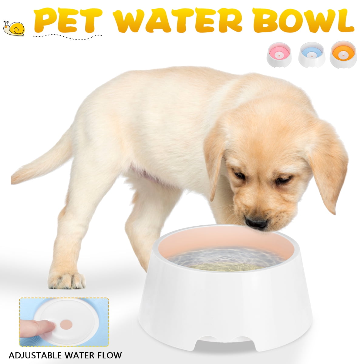 1L Pet Drinking Water Bowl Adjust Water Flow PP Water Bowl for Cats