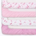 thumbnail image 6 of The Peanutshell Pink and Purple Butterfly Song 7 Piece Baby Nursery Crib Bedding Set, Quilt, Crib Sheets, and Crib Skirt, 6 of 8