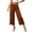 Coffee, variant on Vrorvz Polka Dot Capri for Womens Drawstring Elastic Waisted Capris Wide Leg Summer Casual Trouser with Pockets