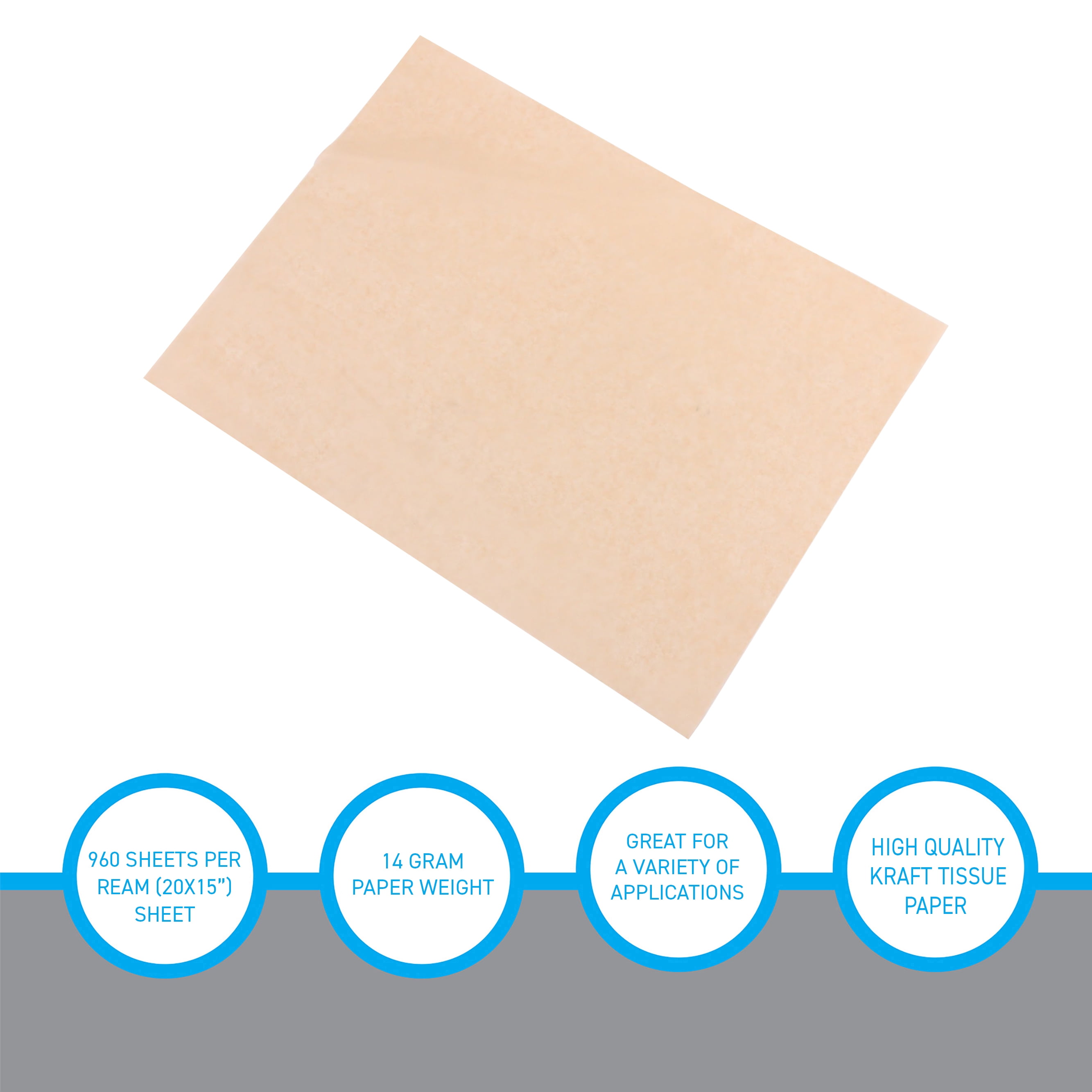 SSWBasics Kraft Tissue Paper  2 Packs of 960 Sheets Each - Tissue Paper for Shipping Clothes  Bulk Wrapping Tissue for Crafts and Gift Wrapping