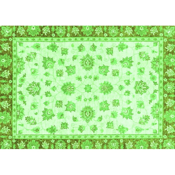 Ahgly Company Indoor Rectangle Oriental Green Traditional Area Rugs, 2' x 3'