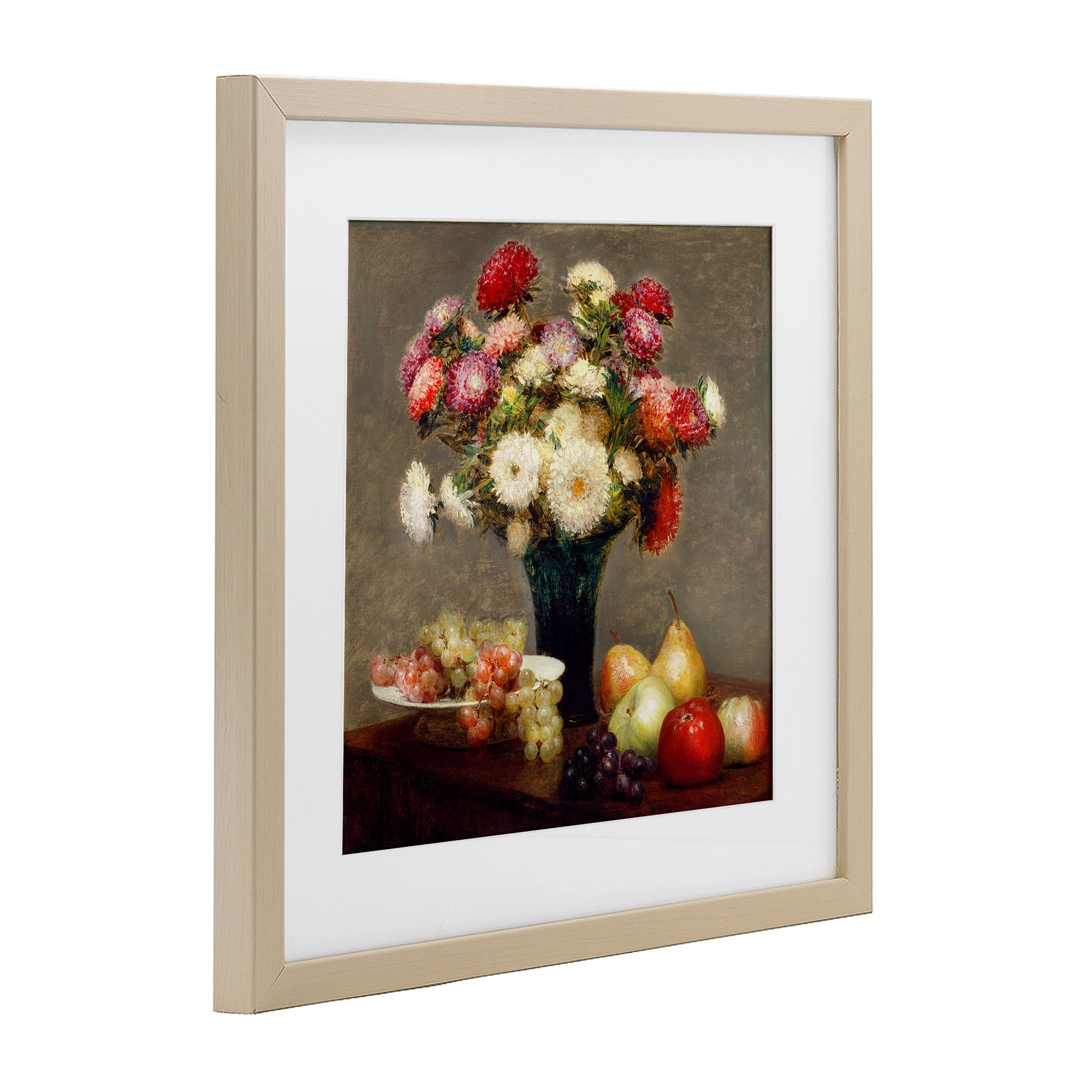 Stupell Industries Fruit & Asters Still Life Birch Framed Print Under Glass, design by CAD Designs