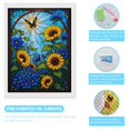 thumbnail image 3 of Diamond Art Kit for Adults, Sunflower Blue Floral Butterfly Diamond Painting for Adults Beginners, 5D DIY Diamond Art Painting Kits, Colorful Diamond Painting Craft for Home Decor 12x16, 3 of 7