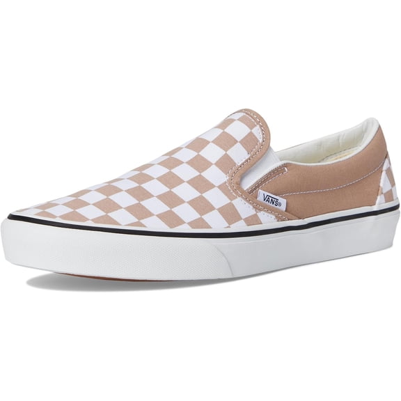 VANS FU CLASSIC SLIP-ON UNISEX SNEAKERS - BROWN - Theory Checkerboard Warm Taupe / Men 3.5 / Women 5 / Medium