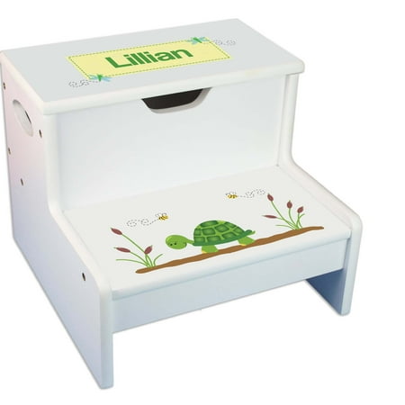 My Bambino Turtle White Storage Step Stool