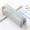 thumbnail image 2 of Pencil Case Pencil Bag Big Capacity, Portable Pen Case Office Stationery Makeup Bag, Translucent Pencil Pouch Durable Lightweight Versatile Stationary Case Holder, 1Pc, Multicolor(Grey,8x2.3x2.5"), 2 of 9
