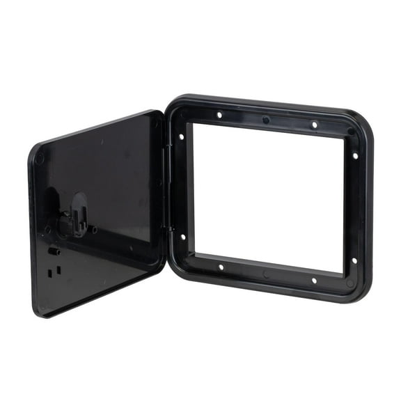 B&B Molders RV Backless Multi-Purpose Hatch w/ Thumb Lock, Black