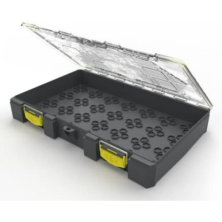Colony 28 Modular Tackle Box (Empty) Customizable Waterproof Tackle Box Dry Box Plastic Storage Organizer Box Saltwater Tackle Box Parts Box Grey and Yellow