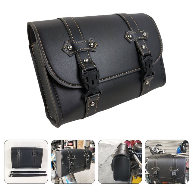 YSNOOWE Bolso Para Motocicleta De Piel Sintética Negro Con Fácil Instalación Ideal Para Viajes Y Paseos