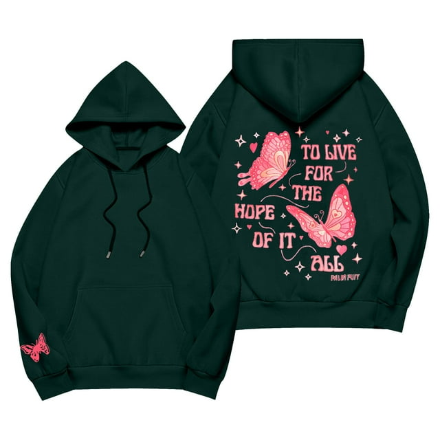 Graphic Hoodie for Women 2024 Cute Preppy Sweatshirt Long Sleeve Drawstring Pullover Tops with Pockets