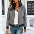 thumbnail image 3 of ShomPort Women's Casual Jackets Long Sleeve Zip up Lightweight Windbreaker Coat Trendy Outerwear with Pockets, 3 of 7
