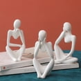 thumbnail image 1 of Flmtop Penseur Statue Abstraite Fait Main en Résine Moderne Creux Penseur Sculptures pour la Maison, 1 of 8
