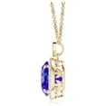 thumbnail image 2 of ANGARA Natural 1.8 ct Tanzanite Halo Pendant with Diamond Heart Motif in 14K Yellow Gold for Women (Size-8mm) | December Birthstone, Anniversary, Jewelry Gift for Women | Natural Tanzanite Necklace, 2 of 8