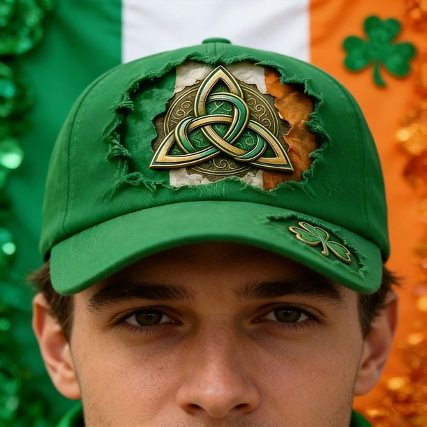 Gorra de béisbol para el Día de San Patricio | Gorra irlandesa para hombre y mujer | Diseño deportivo ajustable de perfil bajo | Bordado de trébol | Unisex (sirve para la mayoría de los adultos)