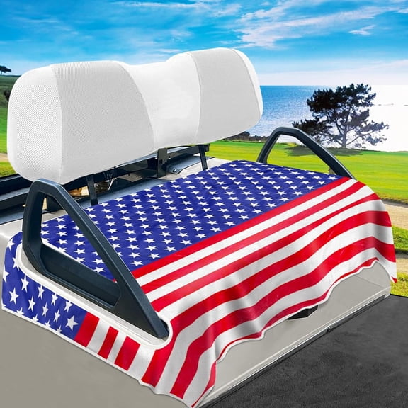 American Flag Golf Cart Seat Covers, Universal Fit for EZGO, Club Car, Yamaha 51"x31", 2 Passenger Golf Cart Seat Protector, Durable Washable