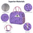 thumbnail image 4 of Insulated Lunch Bag for Women, Floral Print Oxford Fabric Lunch Box, Leakproof Thermal Cooler Tote for Work, School & Picnic, Leopard Animal Print, 4 of 5