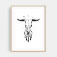 thumbnail image 2 of Beautiful dream bw - Illustration Skull Line Art Boho Black and White Western Minimalist Nature Unframed Wall Art Print 40 x 60 inches, 2 of 16