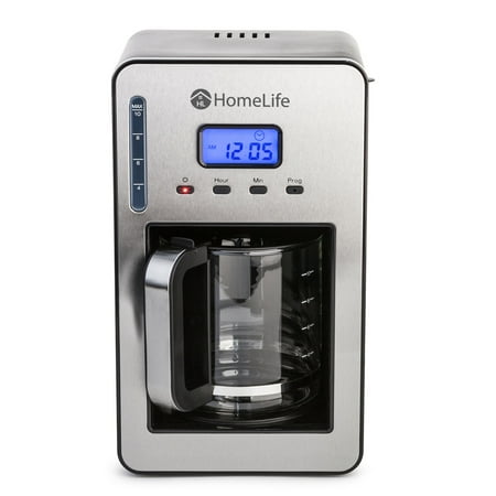 HomeLife Programmable 12-cup Coffee Maker With Temperature Control, Stainless