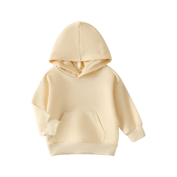 Coerni Baby Long Sleeve Hoodies Toddler Kid Boy Girl Solid Casual Pocket Hoodie Sweatshirt Pullover Top Fall Winter Clothes