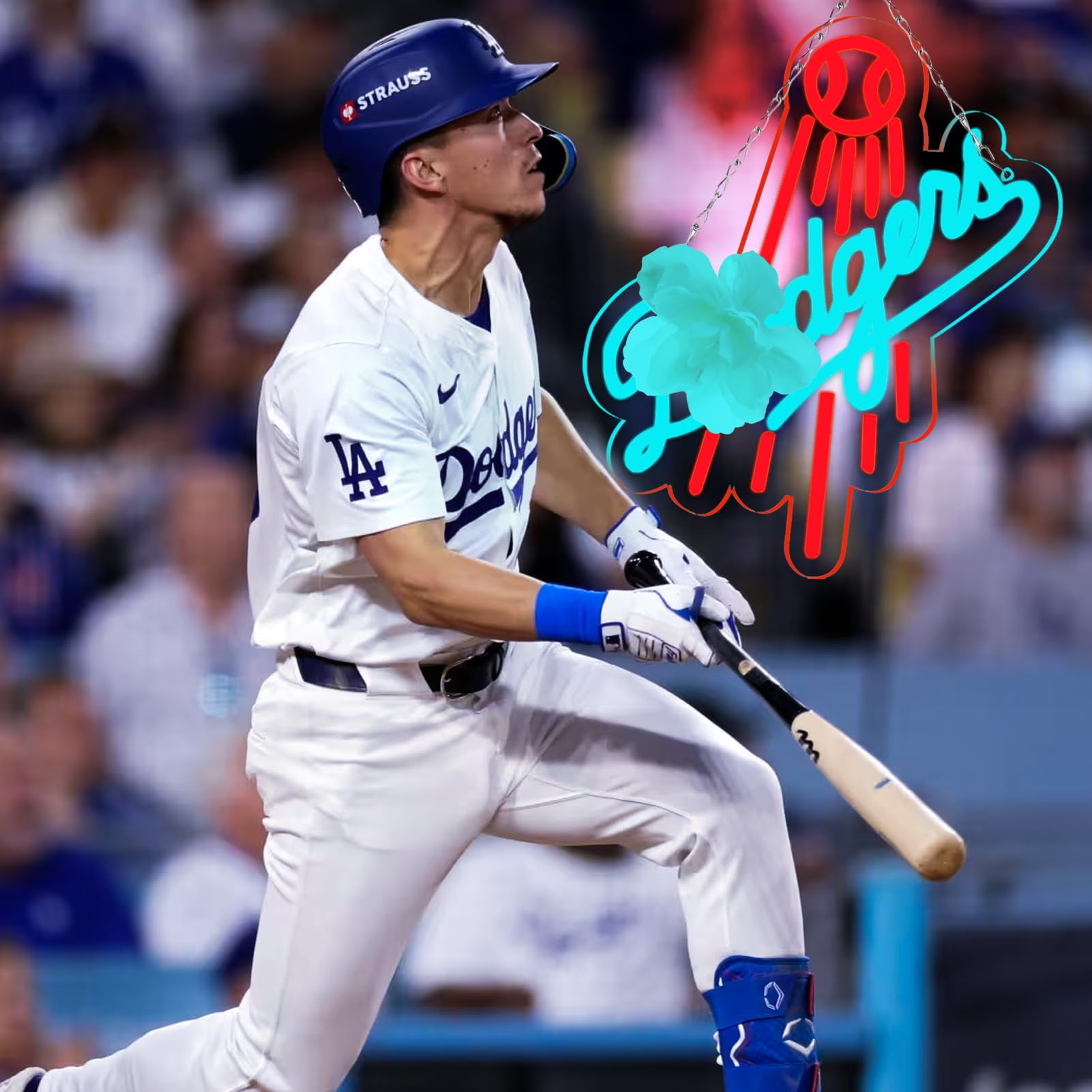 JFLLamp LED Neon Sign Baseball Theme Letter Design Red Blue Light USB Powered Wall Decor Acrylic Backboard Hanging Lamp