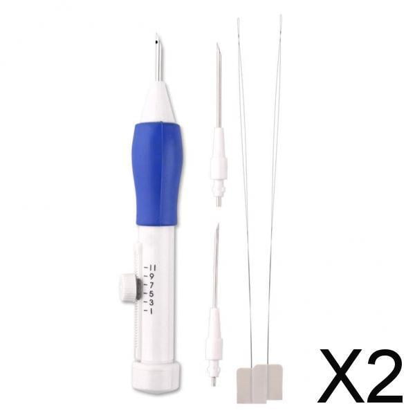 Juego de punzones de aguja BLESIY 2 piezas herramienta de pluma DIY artesanía costura