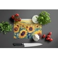 thumbnail image 2 of Kansas Sunflowers in Watercolor Glass Cutting Board Large 12 in x 15 in, 2 of 5