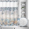 thumbnail image 2 of No Hook Shower Curtain, Blue Beige Coastal Shower Curtains for Bathroom with See Through Top Window, Beach Starfish Summer Eucalyptus Vintage Waterproof & Washable Bath Curtain Stall 48"x72", 2 of 9