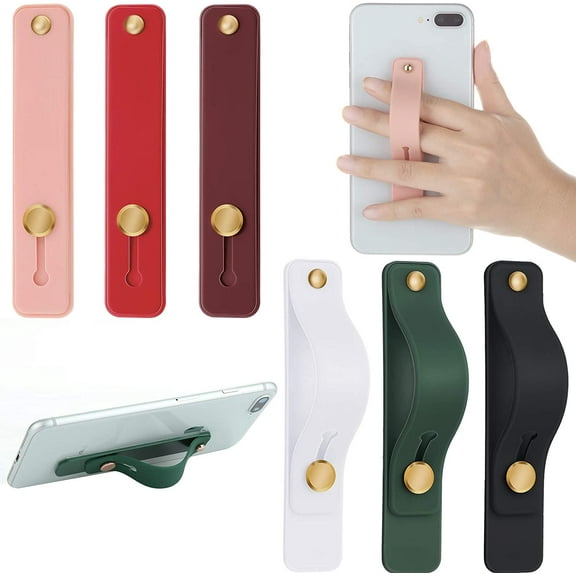 Apuakthei 6 Pieces Phone Strap Grip Holder Finger Cell Phone Grip Telescopic Phone Finger Strap Stand Universal Finger Kickstand for Most Smartphones (Soft Colors),Vintage Colors