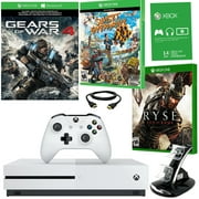 Xbox One S 1TB Gears of War 4 Bundle With 2 Games & Dual Charger