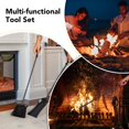 thumbnail image 2 of nalone Ensemble de 5 Pcs d'Outils pour Cheminée, Accessoires de Cheminée en Fer Forgé Robuste avec Tisonnier, Pince, Pelle, Brosse, Plac de Feu, 2 of 7