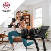 Bowflex SelectTech 552 Dumbbell, Adjustable, Single, Free 2-Month JRNY Membership