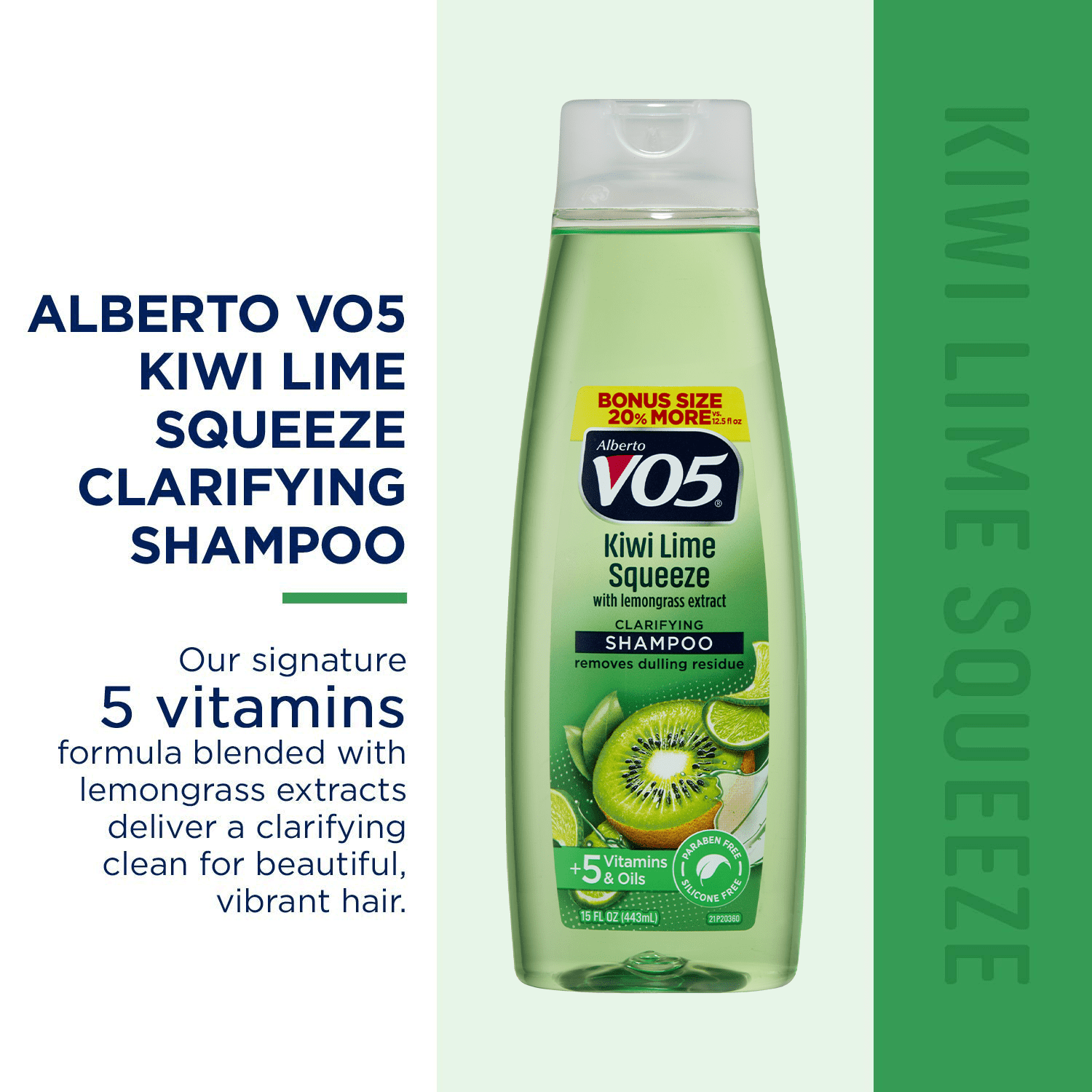 (4 pack) Alberto VO5 Herbal Escapes 15 Fl. Oz. Kiwi Lime Squeeze Clarifying Shampoo