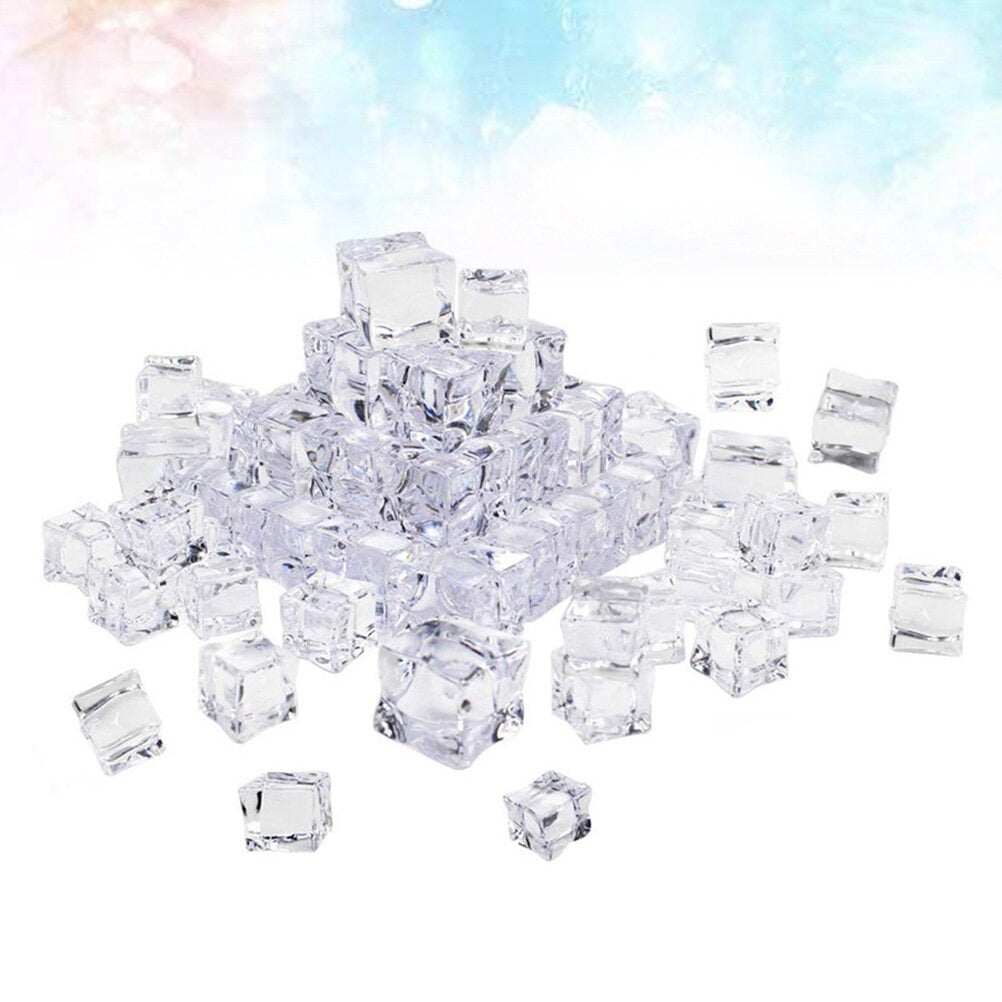 HINTRMENT 80Pcs Transparent Artificial Ice Cubes Decoration Ornaments for Events and Display