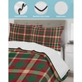 thumbnail image 4 of Quilts Full Size Bedding Set, Autumn Plaid Lightweight Quilted Comforter, Red Green Tartan Gingham Farmhouse Checkered Soft Reversible Bedspread Coverlet with Pillow Covers for All Season, 78" x 90", 4 of 7