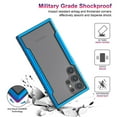 thumbnail image 3 of AUshell for Samsunng Galaxy S23 Ultra Case, Wireless Charging Hybird Heavy Duty Protective Tri-layer PC Silicone Transparent Cover Military Grade 10ft Drop Tested Rugged for S23 Ultra, Blue, 3 of 10