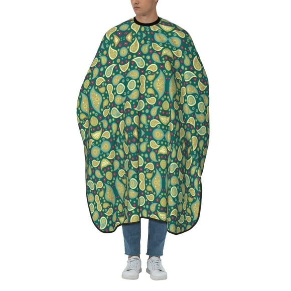 ZICANCN Hair Cutting Cape for Adults, Paisley Creative Swirls Leaf Cape Salon Barber Cape for Hair Stylist Shampoo Capes Waterproof 55x66 IN
