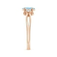 thumbnail image 2 of ANGARA Natural Solitaire Oval Aquamarine Split Shank Ring with Trio Diamonds in 14K Rose Gold for Women (Size-7x5mm) | March Birthstone, Anniversary, Jewelry Gift for Women | Natural Aquamarine Ring, 2 of 8