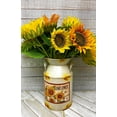 thumbnail image 3 of Decorative Milk Can Sunflower Designed Rustic Metal Vase Kitchen Farmhouse Decor Shelf  Counter 8.25" x 5", 3 of 5