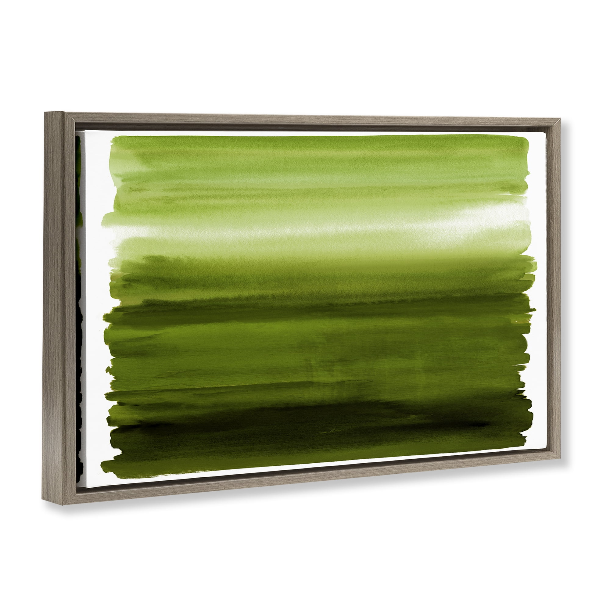 Stupell Industries Ombre Green Gradient Brown Framed Floater Canvas Wall Art, design by Allie Corbin