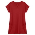 thumbnail image 3 of LIaqionyy Womens Plus Size Tunic Tops V Neck Short Sleeve Casual Summer Long T Shirts with Pockets S-5XL, 3 of 6