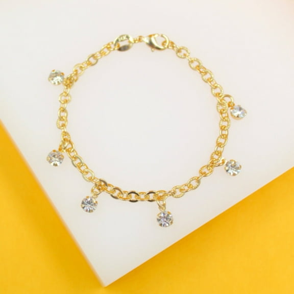 Gold Filled CZ Rolo Kids Bracelet