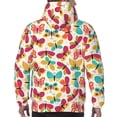 thumbnail image 7 of Pofeuu Colorful Butterflies Print Mens Casual Hooded Collar Drawstring Hoodies Pullover Sweatshirts Casual Long Sleeve Shirts-Small, 7 of 7