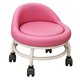 thumbnail image 3 of Asiento rodante bajo perfecl con respaldo Taburete corto de cuero PU rosa, 3 of 8