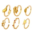 thumbnail image 1 of Trayknick 6Pcs Toe Rings Heart Opening Jewelry Adjustable Bright Luster Toe Rings for Beach, 1 of 13