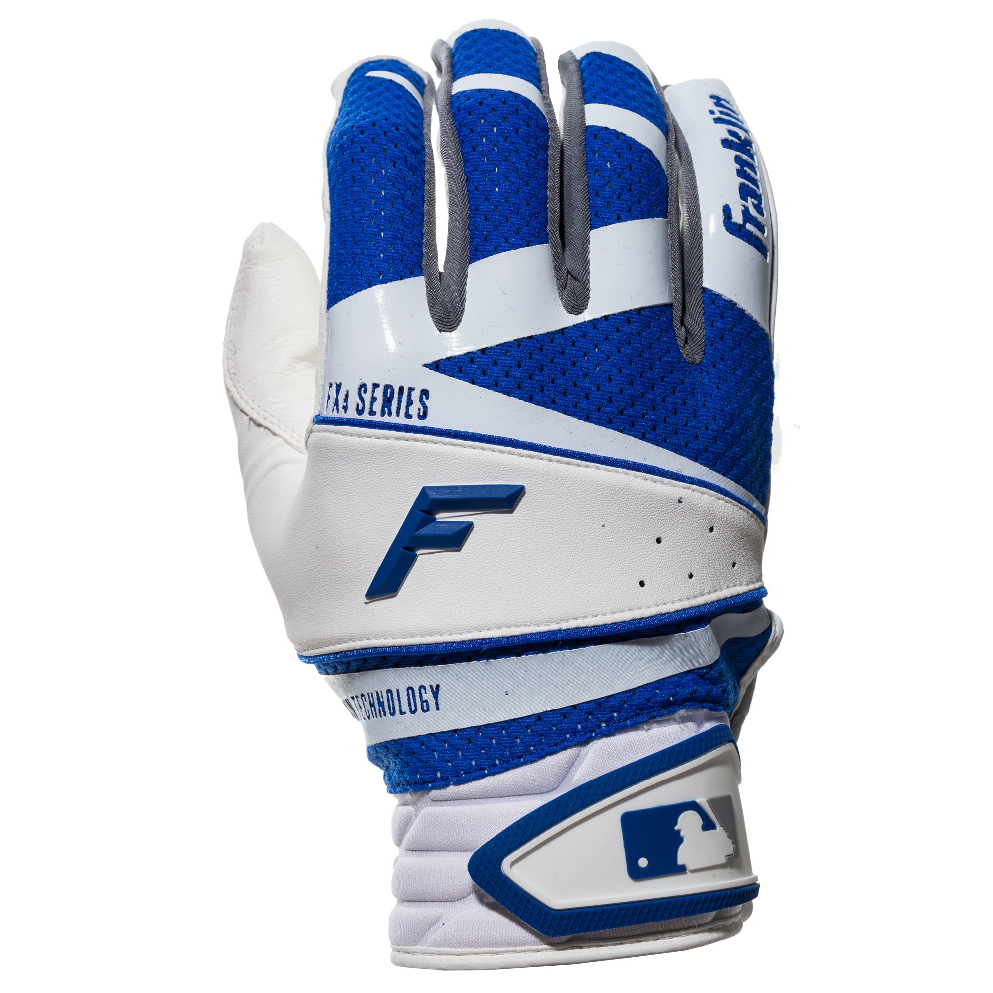Franklin Sports Freeflex Pro Series Batting Gloves White/Royal Youth