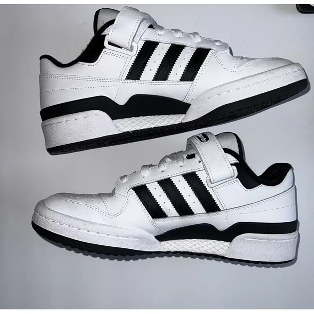 Adi - das Originals Men's Forum Low White Black Sneakers Size 10 Style #FY7757 USED